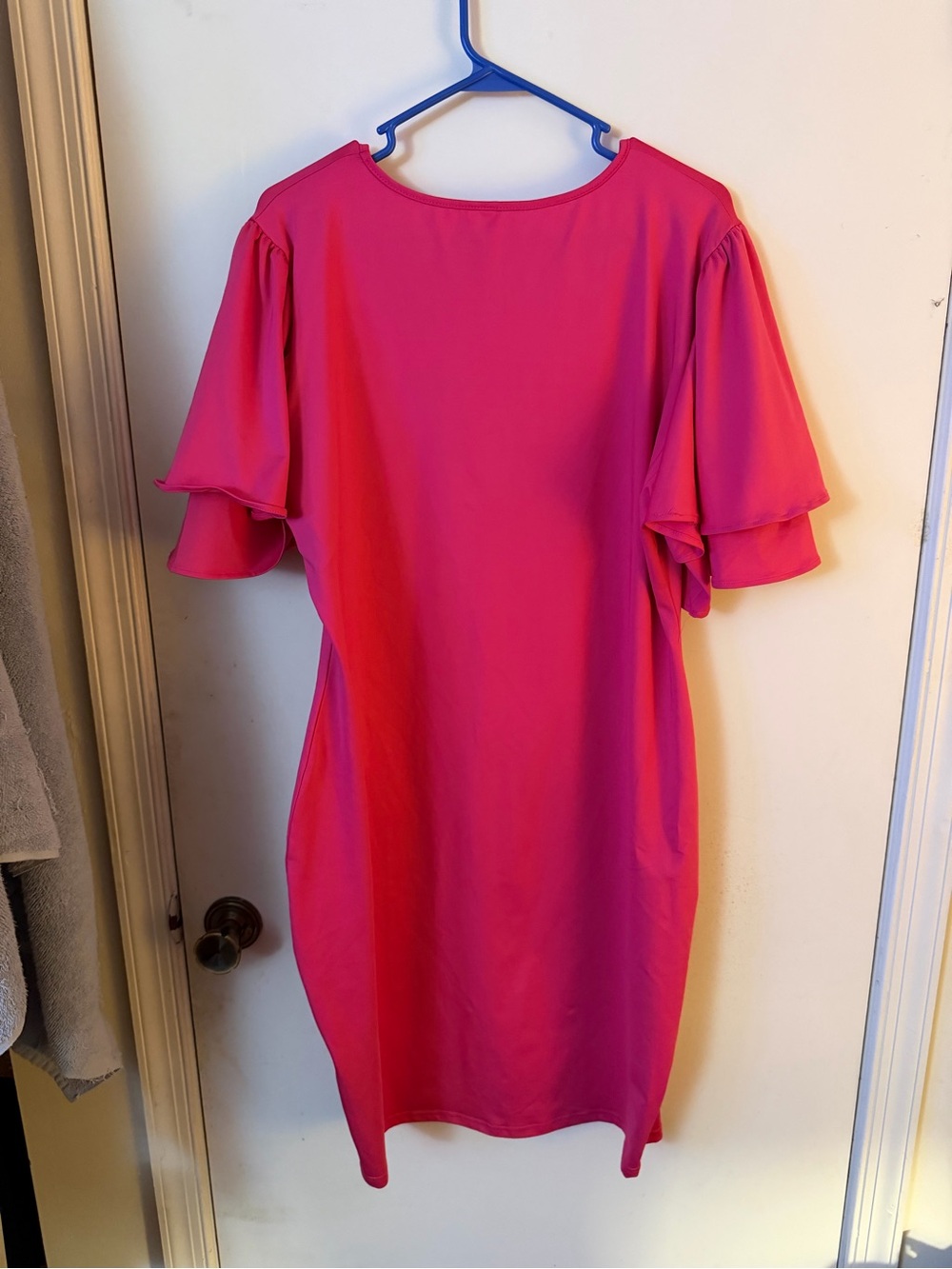 Women’s Fuchsia Short Sleeve Shift Dress